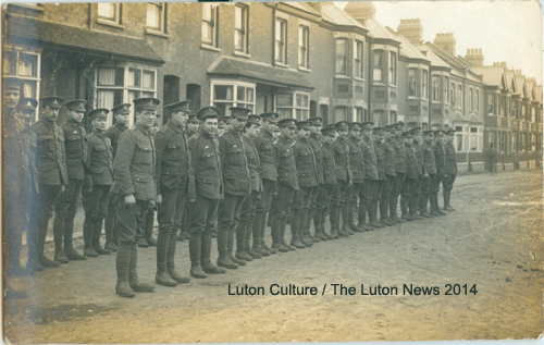 1914 Troops billeted in Luton outside 34 Shaftsbury Road