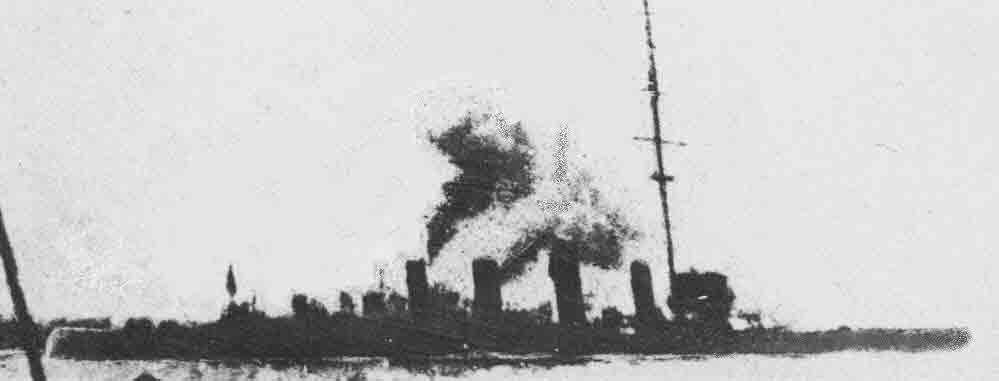 HMS Amphion sinking in 1914