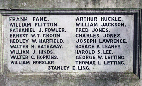 Leaney commemoration, Leagrave War Memorial