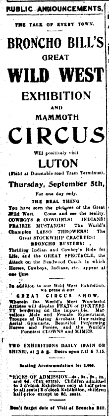 Broncho Bill circus advert