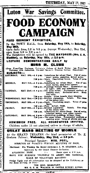 Food economy advert 1917