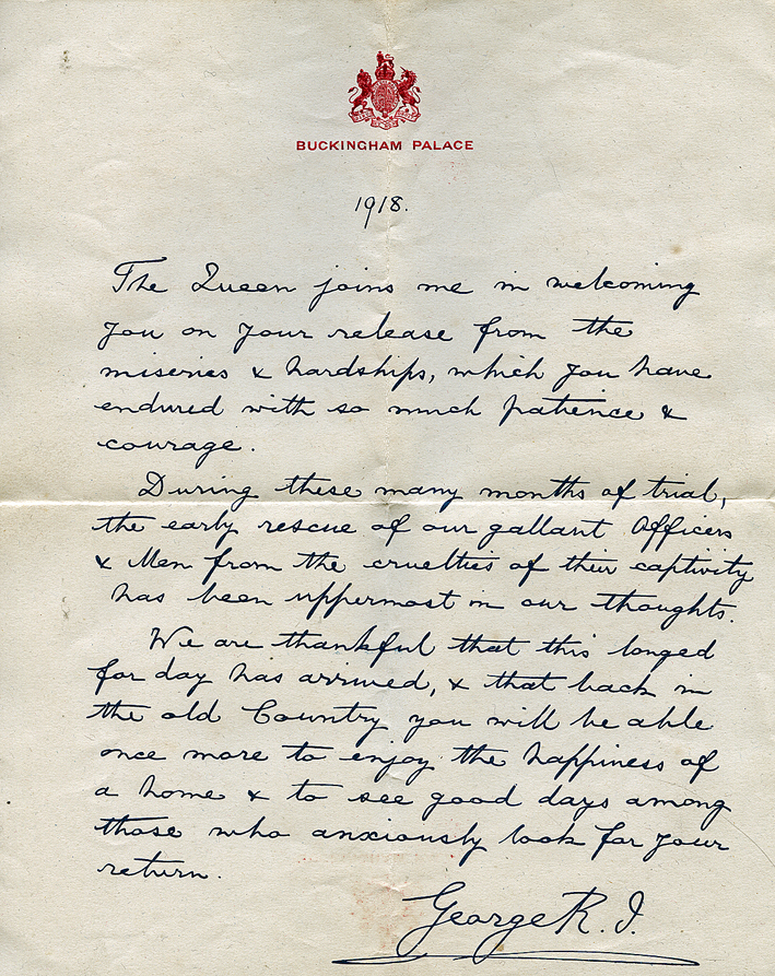 Letter to repatriated PoWs