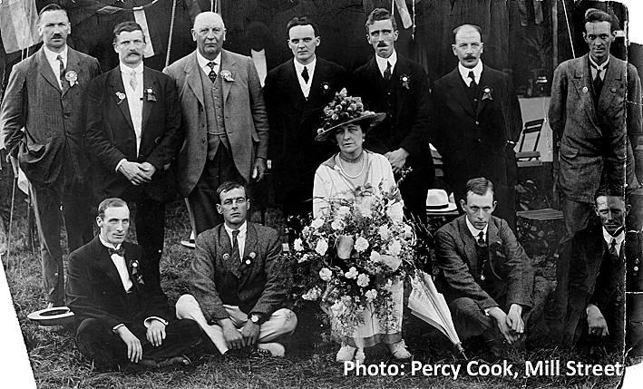 Lady Wernher and ex-servicemen, Hoo sportsday 1919