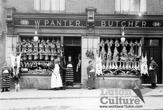 Panter butcher's shop in plentiful pre-war days