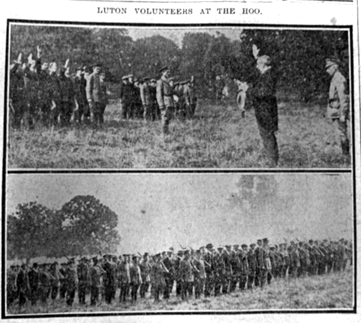 Volunteers on parade at Luton Hoo