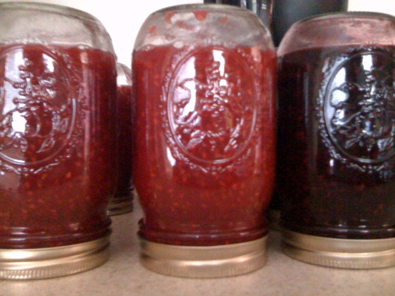Three jam jars