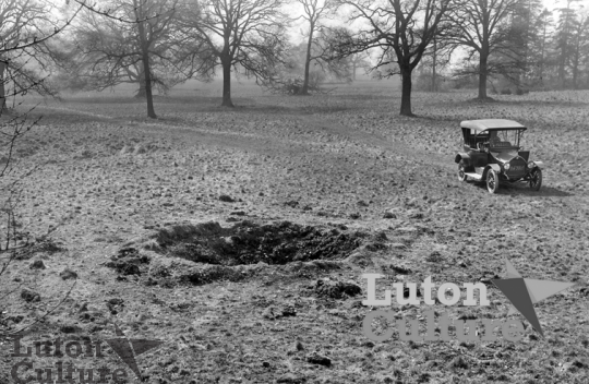 WW1 bomb crater at Luton Hoo